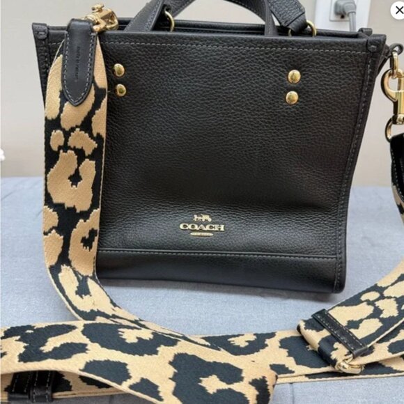 Coach Black Leather Crossbody Bag (does not include leopard strap) - Picture 2 of 8